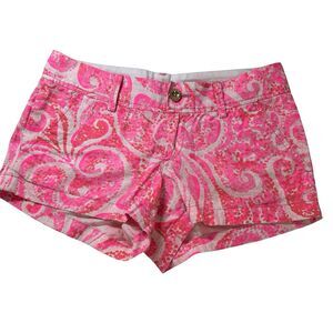 Lilly Pulitzer The Walsh Short in Pink Pout Paisley Size 0 Preppy Beach Resort
